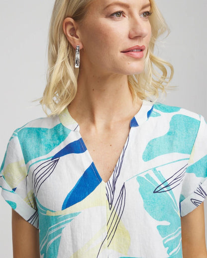 Chico's Women | Cuff Sleeve Linen Dress MULTI