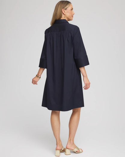 Chico's Women | Cotton-Blend Popover Dress CLASSIC NAVY