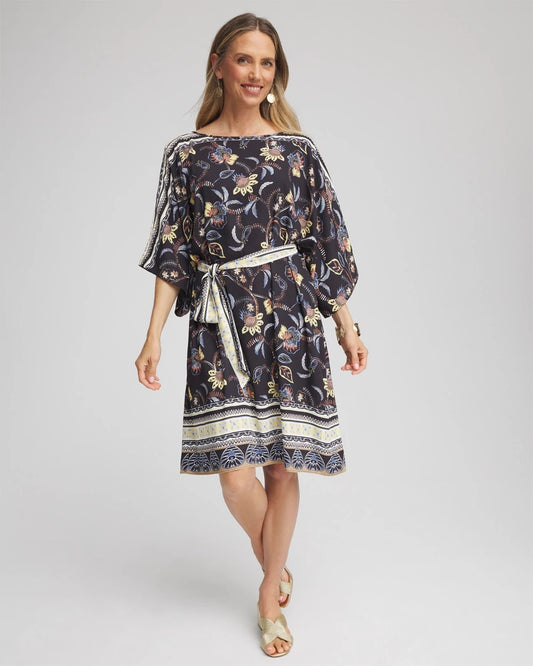 Chico's Women | Georgette Boatneck Kaftan Dress ECRU