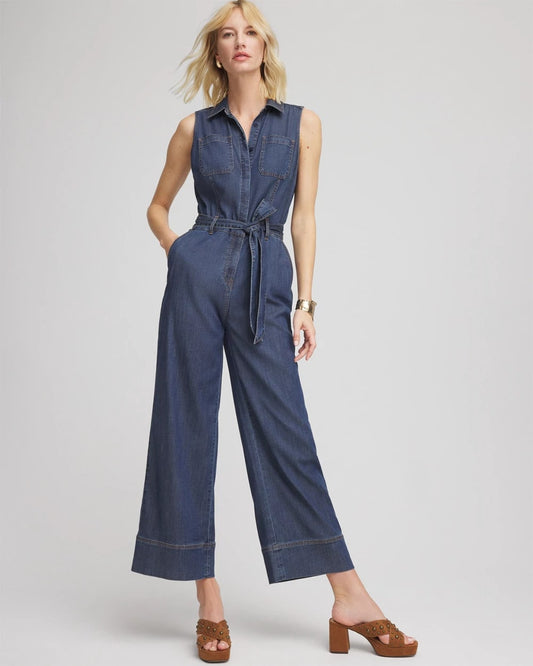Chico's Women | Denim Wide-Leg Jumpsuit BISCAYNE BLUE