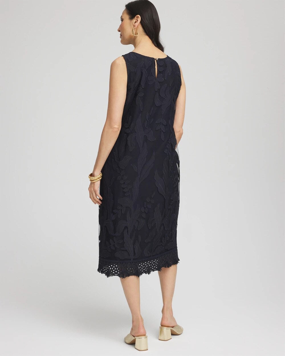 Chico's Women | Travelers™ Mesh Appliqué Midi Dress TRAVELERS INDIA INK