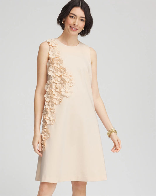Chico's Women | Appliqué Ponte Knit Dress ENGLISH CREAM