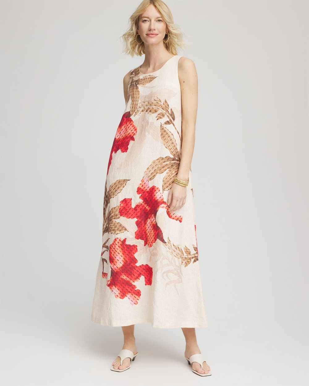Chico's Women | Floral Tank Linen Maxi Dress MULTI