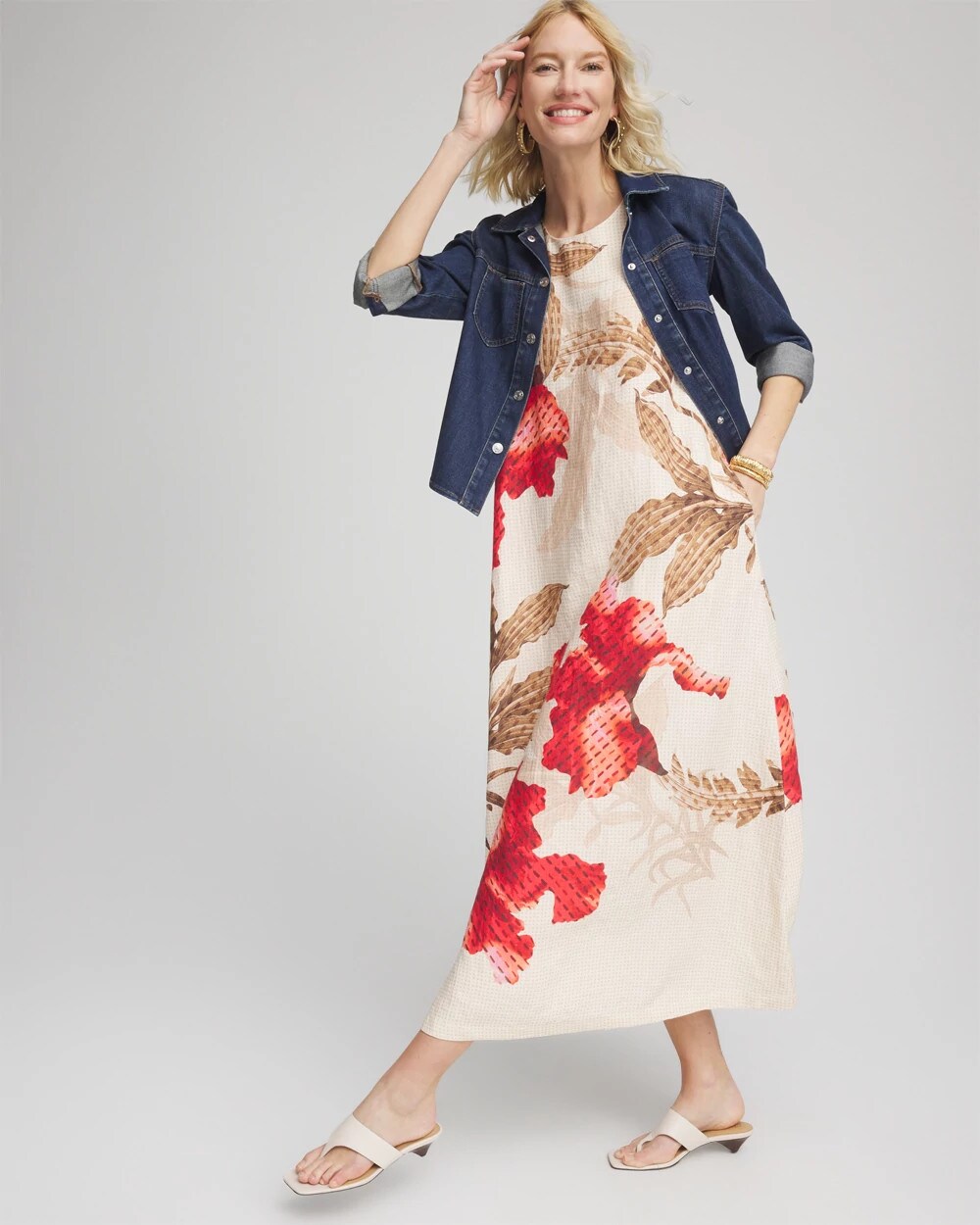 Chico's Women | Floral Tank Linen Maxi Dress MULTI