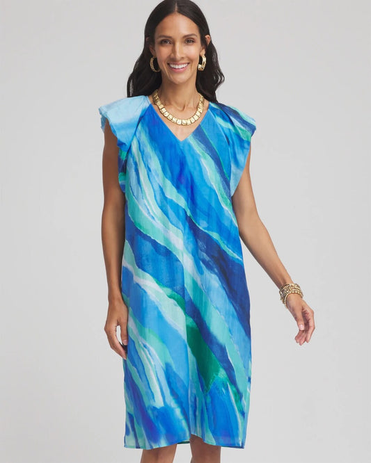 Chico's Women | Cotton-Silk Voile Popover Dress MULTI