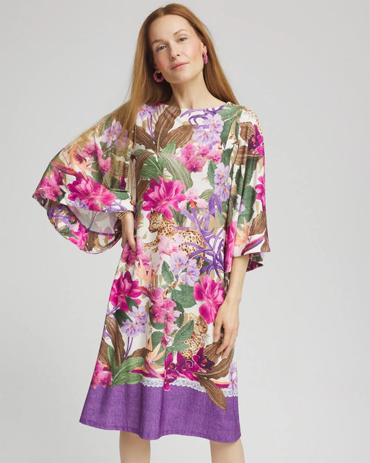 Chico's Women | Island Angel-Sleeve Boat Neck Dress ECRU