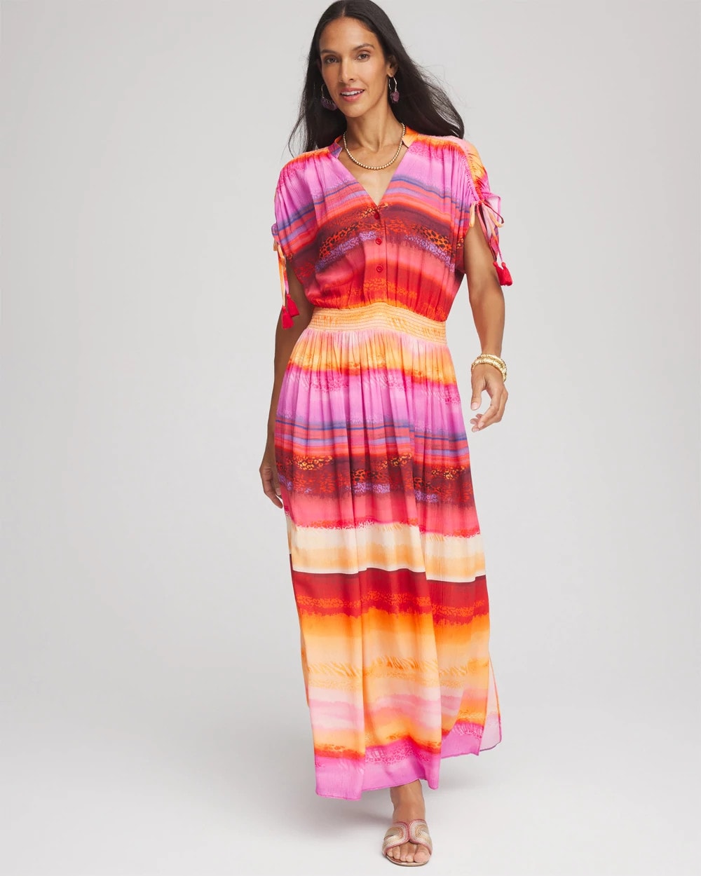 Chico's Women | Rio Sunset Maxi Dress RED GLOW