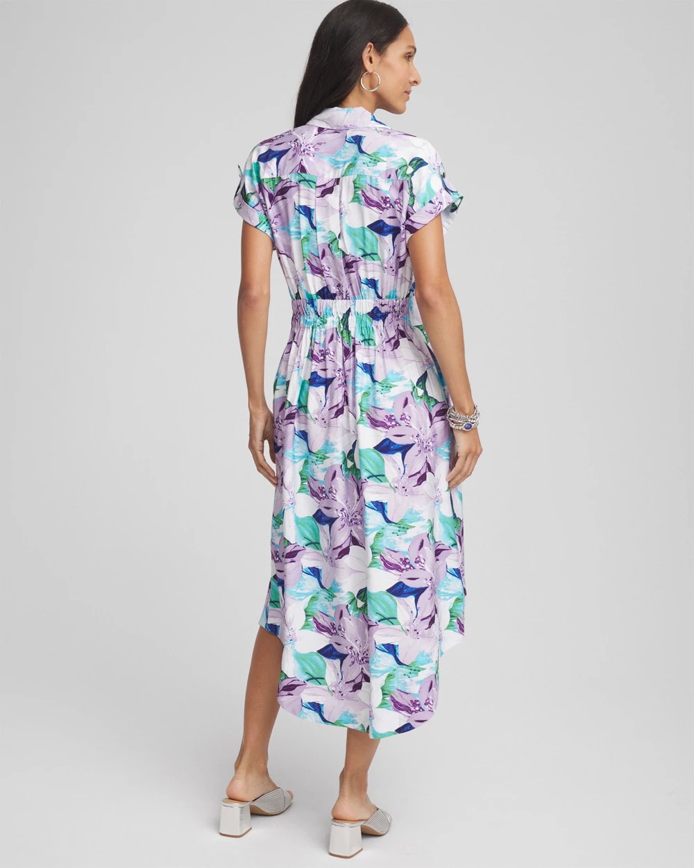 Chico's Women | Hammered Rayon Midi Shirtdress MULTI