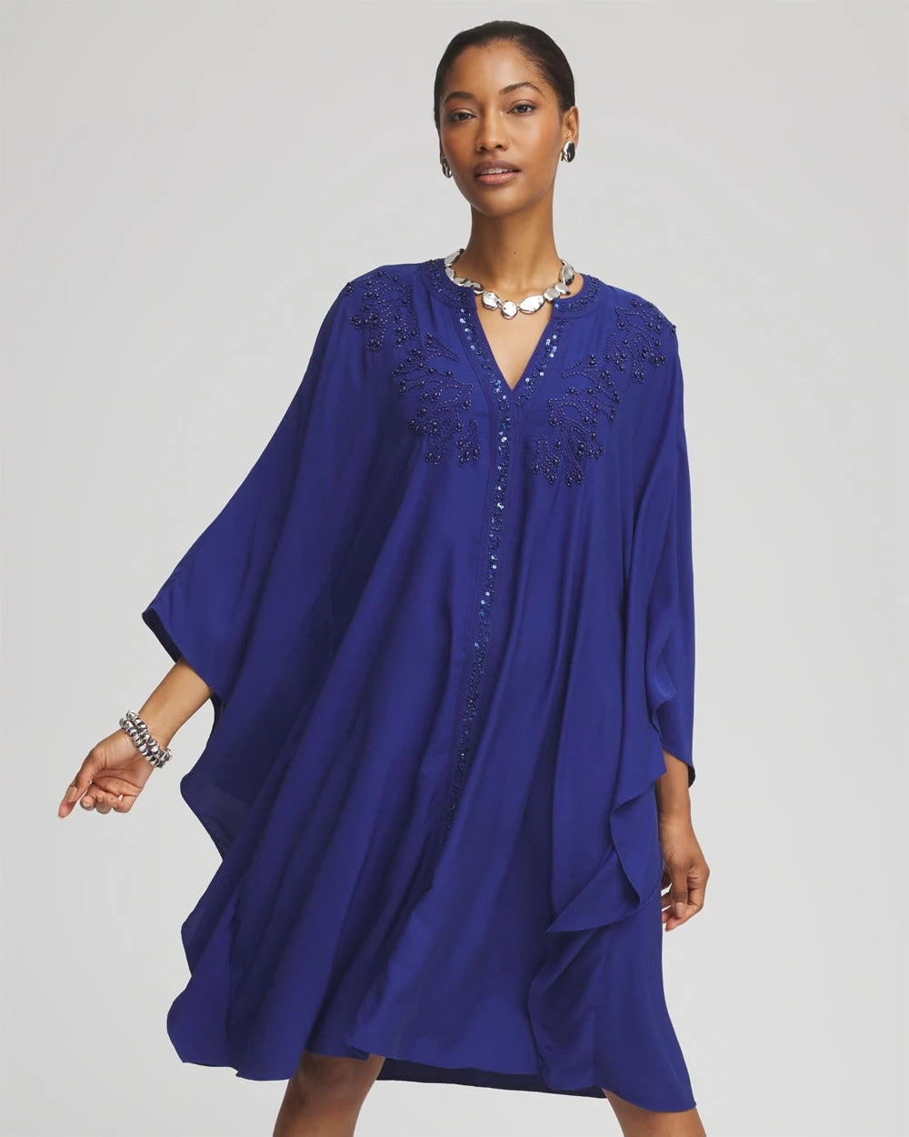 Chico's Women | Embellished Kaftan Dress BLUE CASA