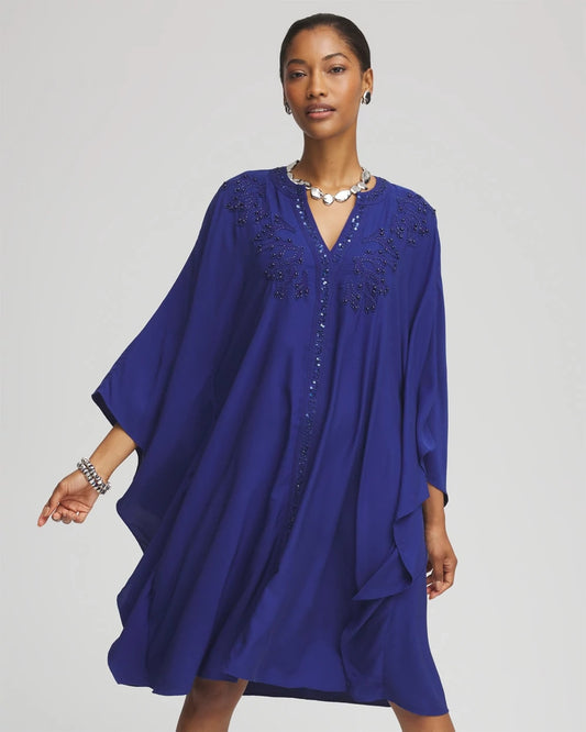 Chico's Women | Embellished Kaftan Dress BLUE CASA