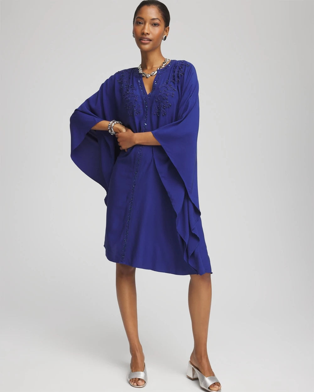 Chico's Women | Embellished Kaftan Dress BLUE CASA