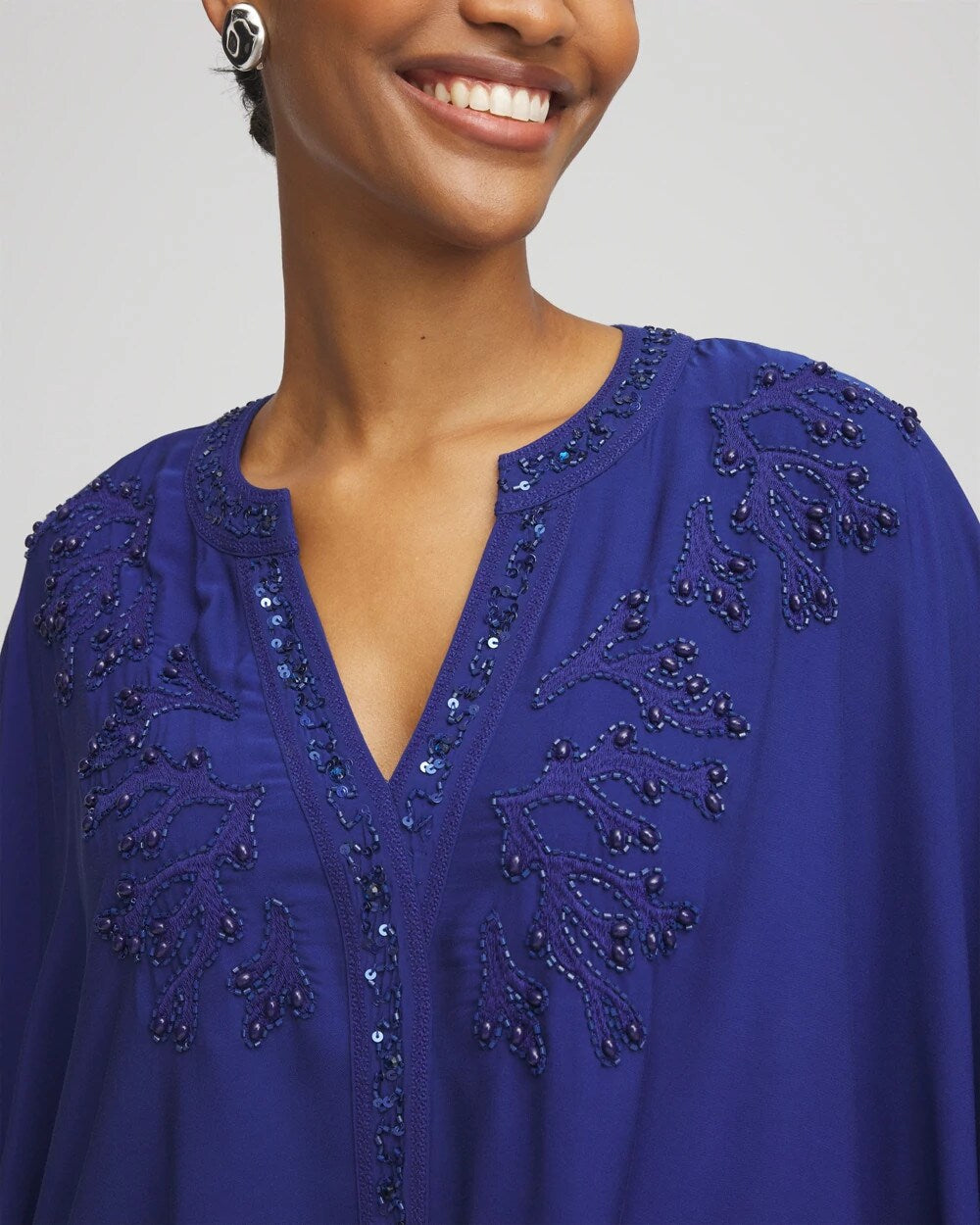 Chico's Women | Embellished Kaftan Dress BLUE CASA