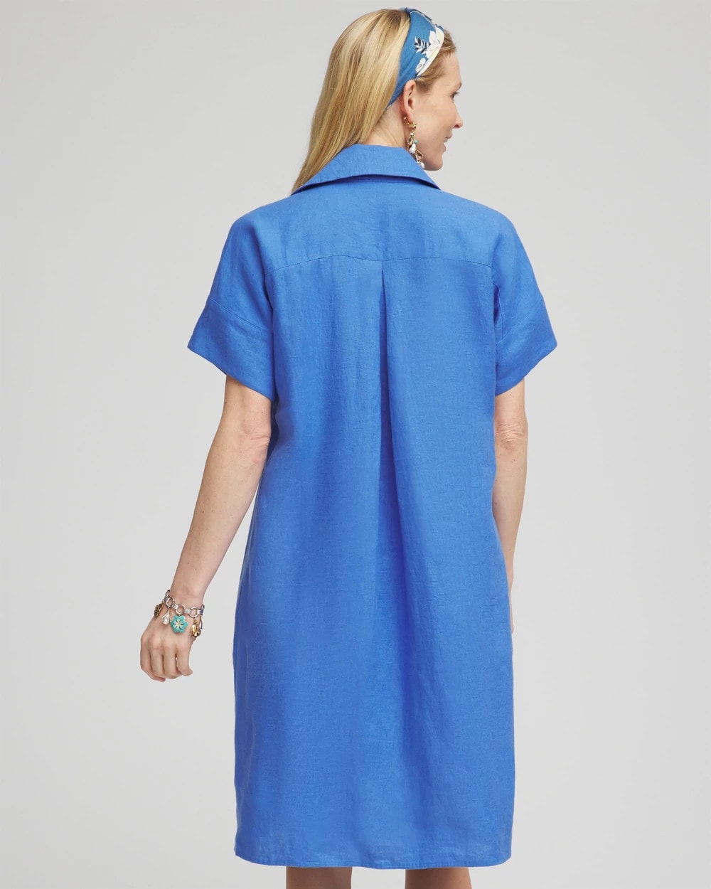 Chico's Women | High-low Linen Shirtdress BLUE PEARL