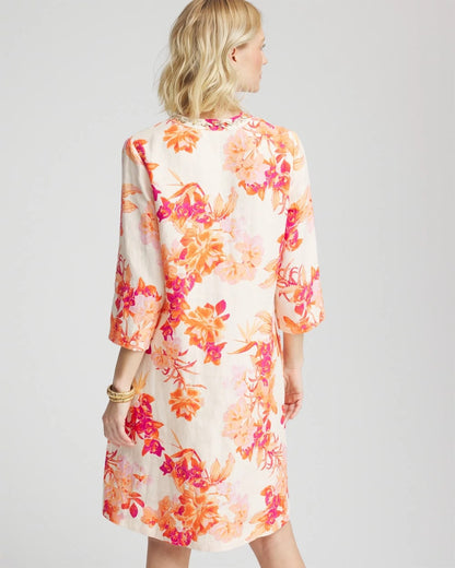 Chico's Women | Embellished Linen Kurta Dress ECRU
