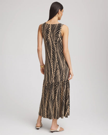 Chico's Women | Travelers™ Palm-Frond-Motif Dress CAFE AROMA