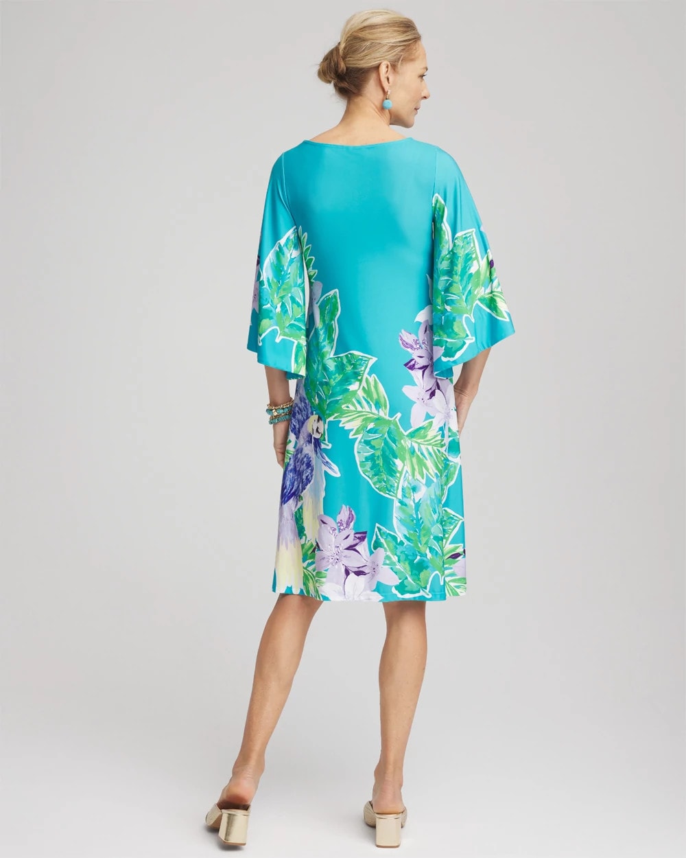 Chico's Women | Angel-Sleeve Boat Neck Dress SEASPRAY