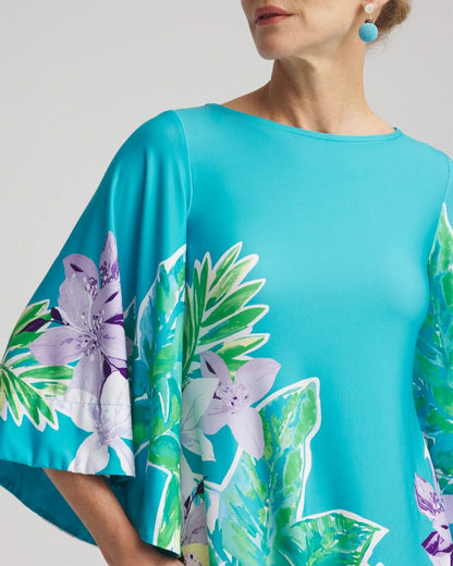 Chico's Women | Angel-Sleeve Boat Neck Dress SEASPRAY