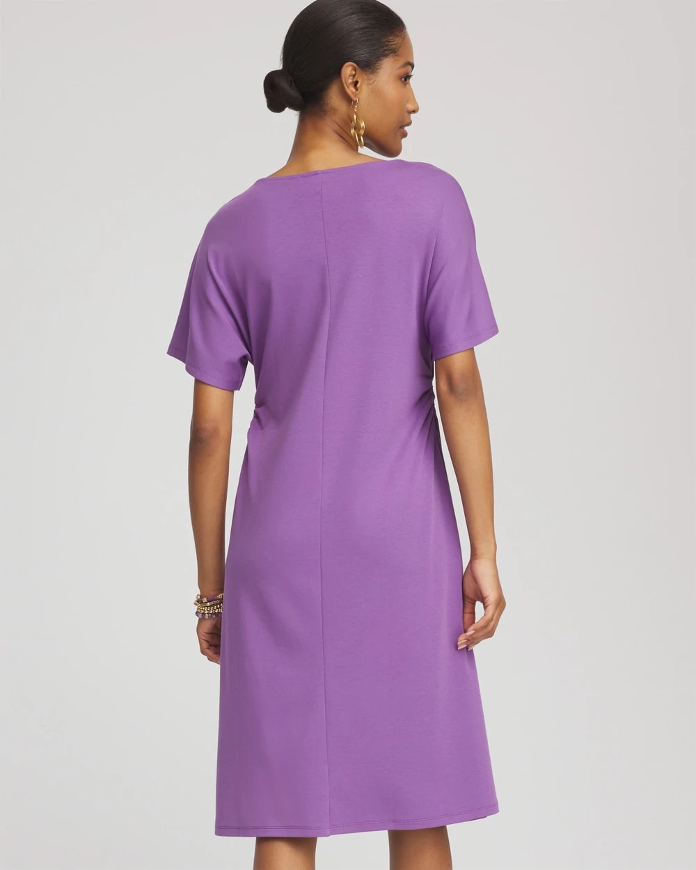 Chico's Women | Fit and Flare Cinched Waist Dress PLUM SHADE
