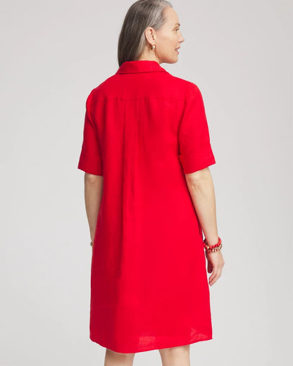 Chico's Women | Linen Shirtdress RED GLOW