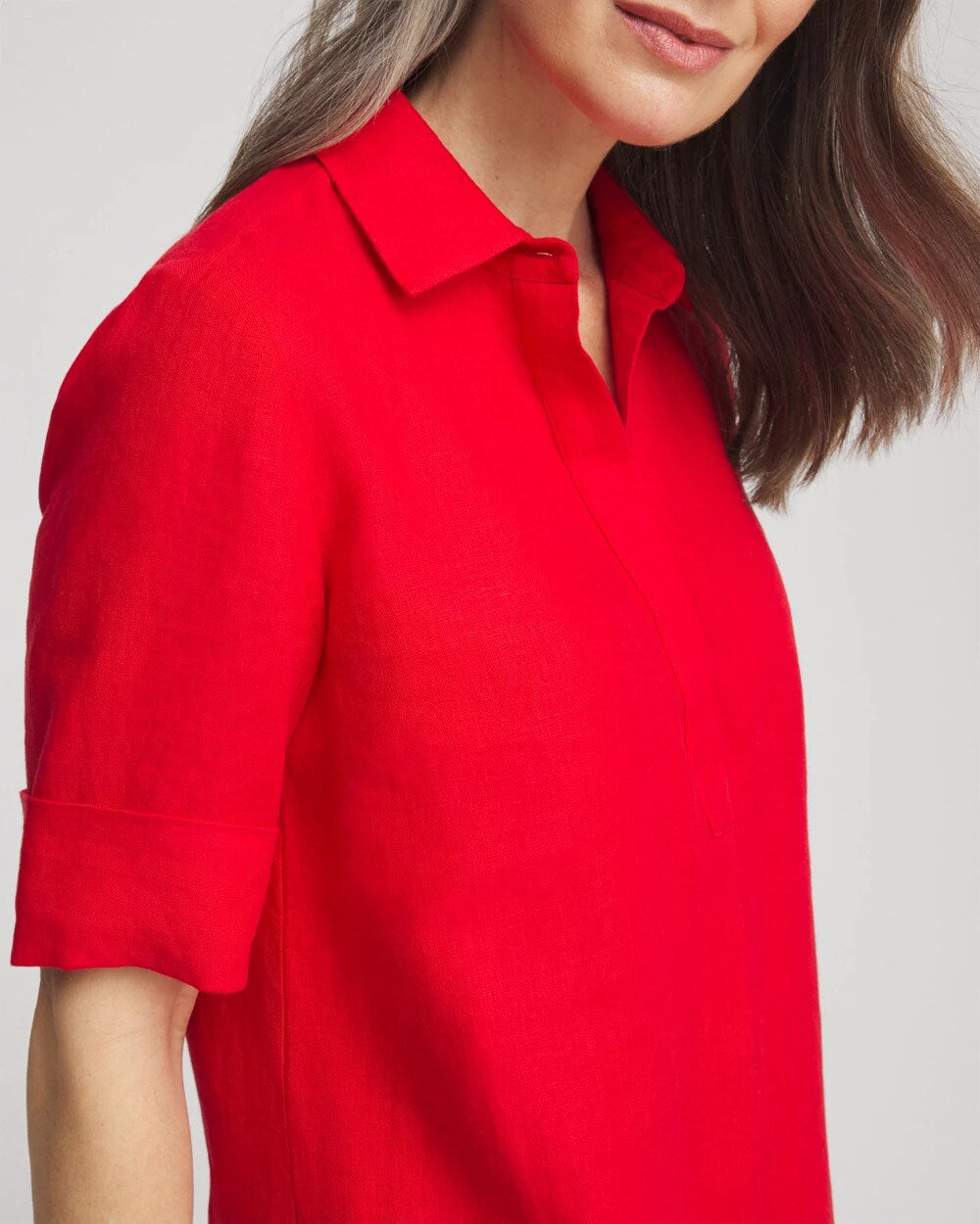 Chico's Women | Linen Shirtdress RED GLOW