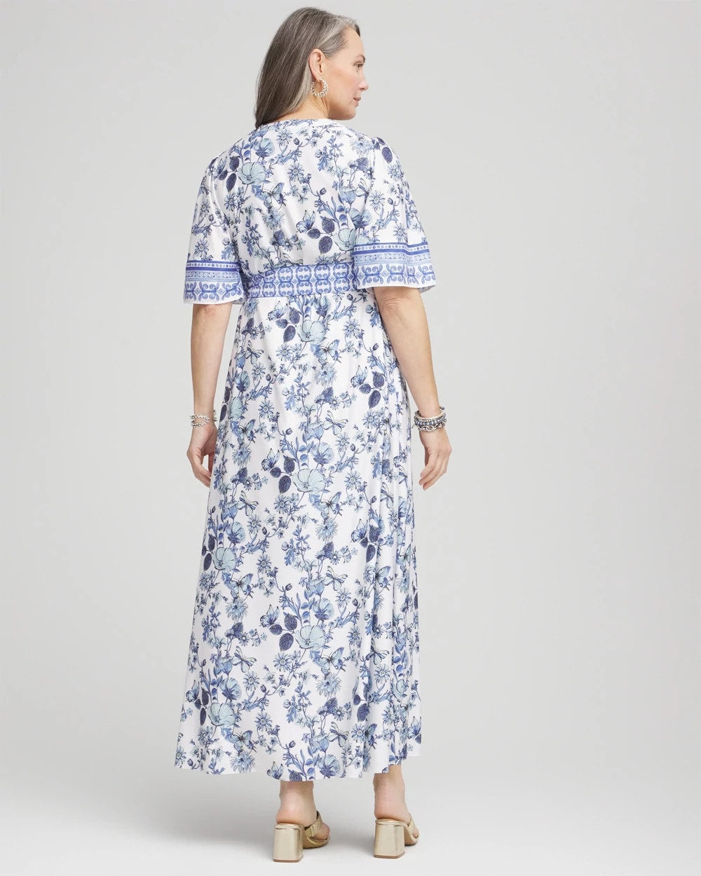 Chico's Women | Surplice Matte Satin Maxi Dress ALABASTER