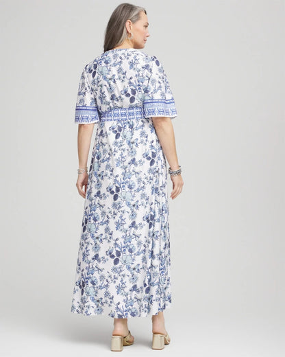 Chico's Women | Surplice Matte Satin Maxi Dress ALABASTER