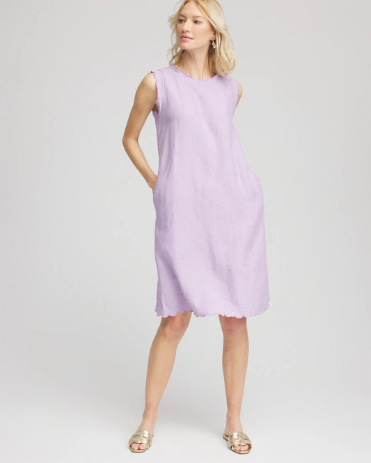 Chico's Women | Sleeveless Scalloped Trim Dress GENTLE LAVENDER