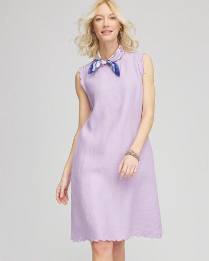 Chico's Women | Sleeveless Scalloped Trim Dress GENTLE LAVENDER