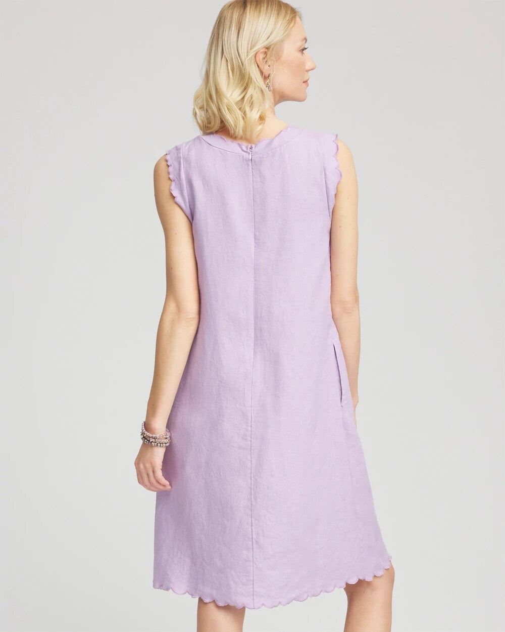 Chico's Women | Sleeveless Scalloped Trim Dress GENTLE LAVENDER