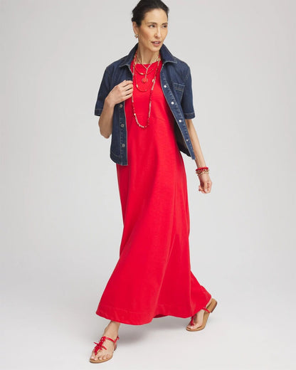 Chico's Women | Sleeveless Midi Tank Dress RED GLOW