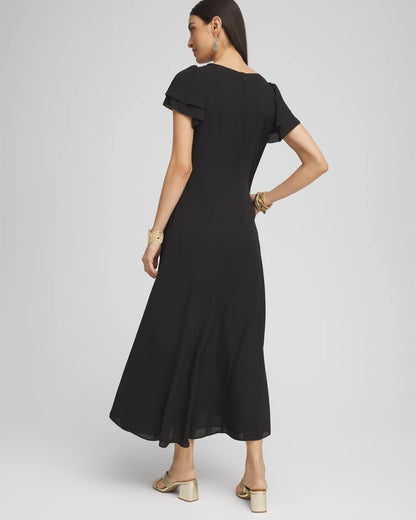 Chico's Women | Crepe V-Neck Maxi Dress BLACK