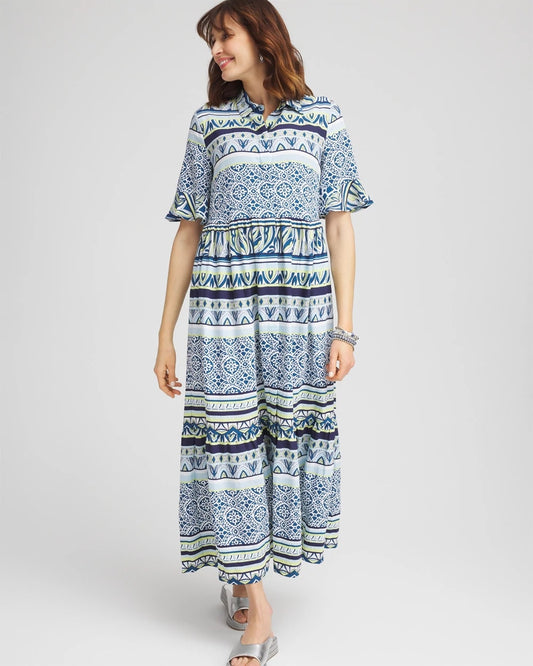Chico's Women | Flutter-Sleeved Maxi Dress SEAPORT BLUE