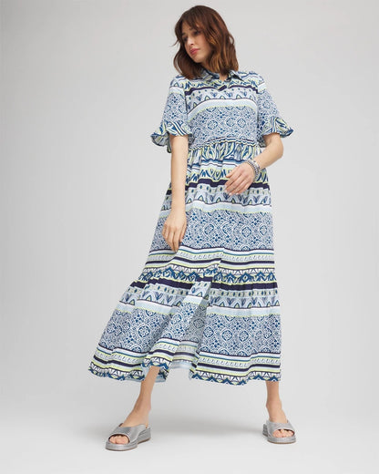 Chico's Women | Flutter-Sleeved Maxi Dress SEAPORT BLUE