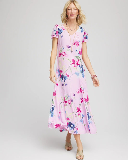 Chico's Women | Crepe V-Neck Maxi Dress LAVENDER