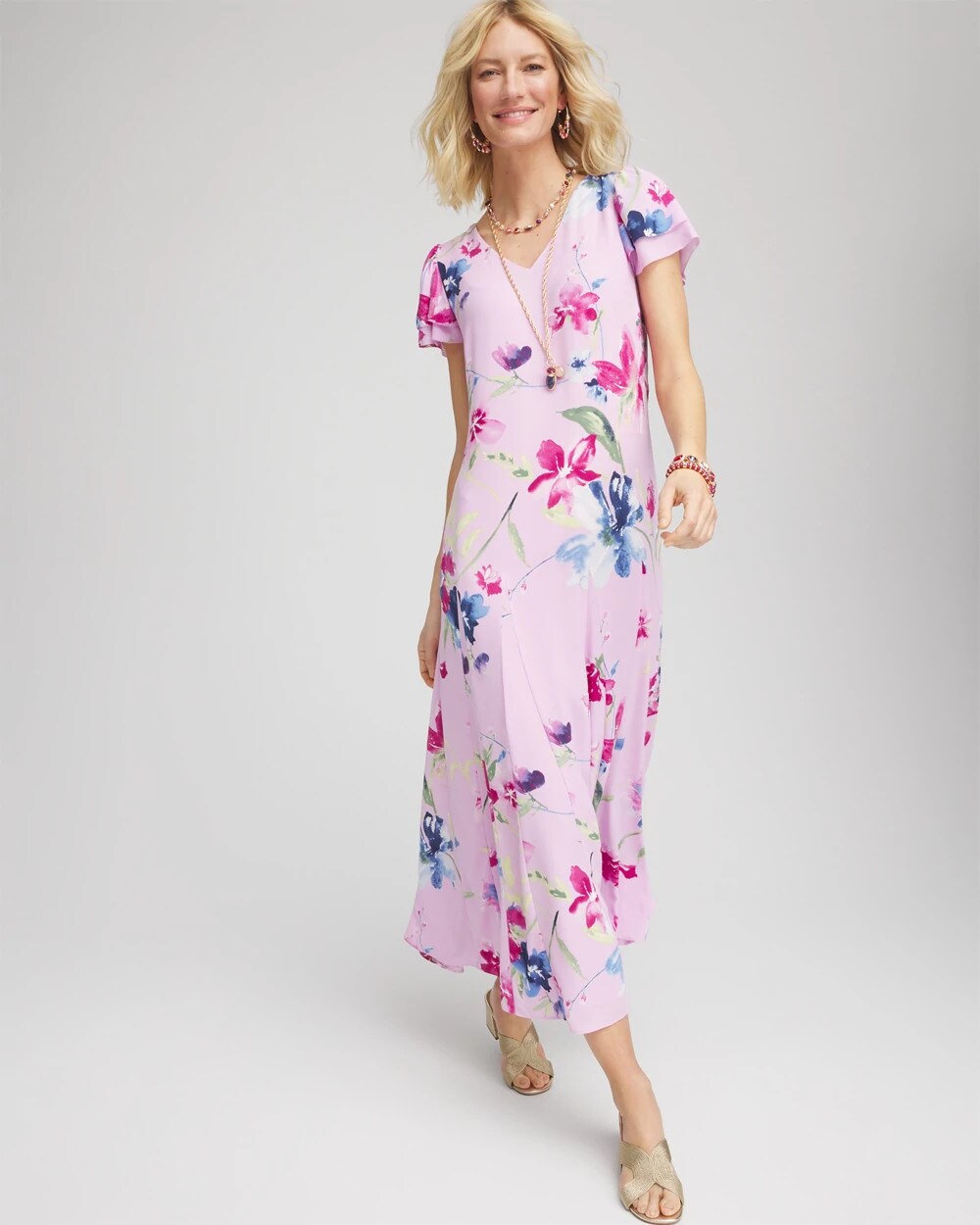 Chico's Women | Crepe V-Neck Maxi Dress LAVENDER
