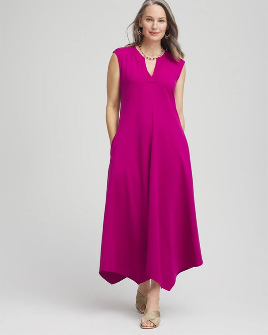 Chico's Women | Trapunto Placket Midi Dress PURPLE CLOVER