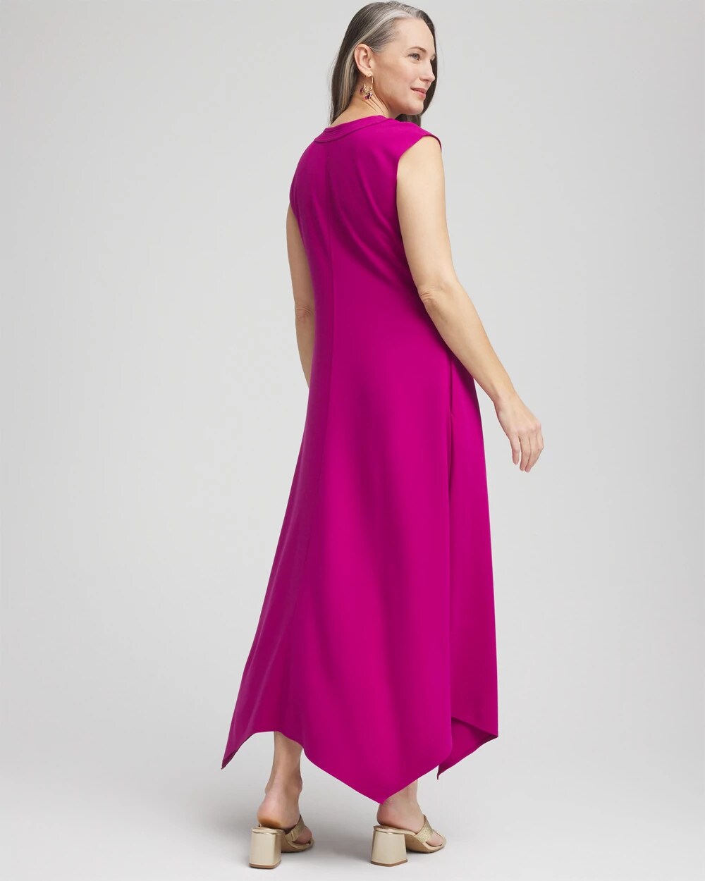Chico's Women | Trapunto Placket Midi Dress PURPLE CLOVER