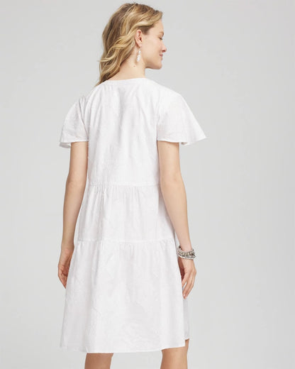 Chico's Women | Embroidered Popover Dress ALABASTER