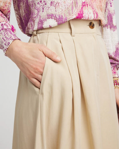 Chico's Women | Pleated A-Line Midi Skirt WILD TRUFFLE