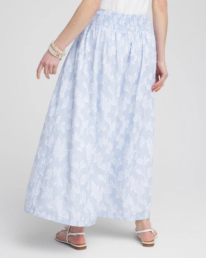 Chico's Women | Floral Jacquard Maxi Skirt BLUE
