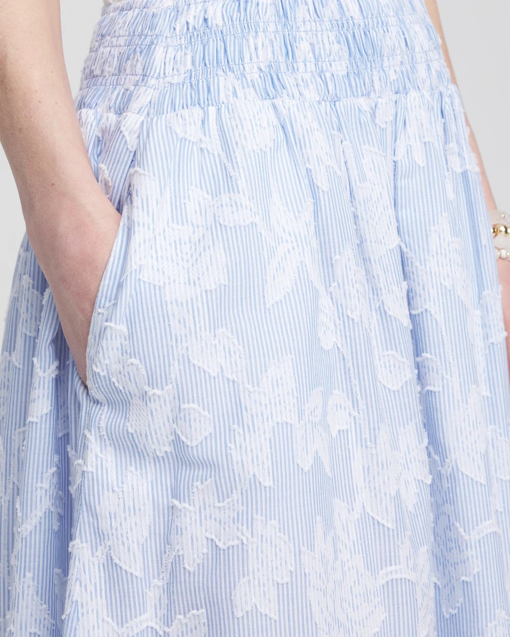 Chico's Women | Floral Jacquard Maxi Skirt BLUE