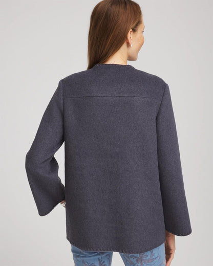 Chico's Women | Wool Scarf Jacket DARK DENIM HEATHER