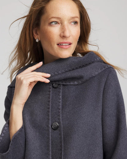 Chico's Women | Wool Scarf Jacket DARK DENIM HEATHER