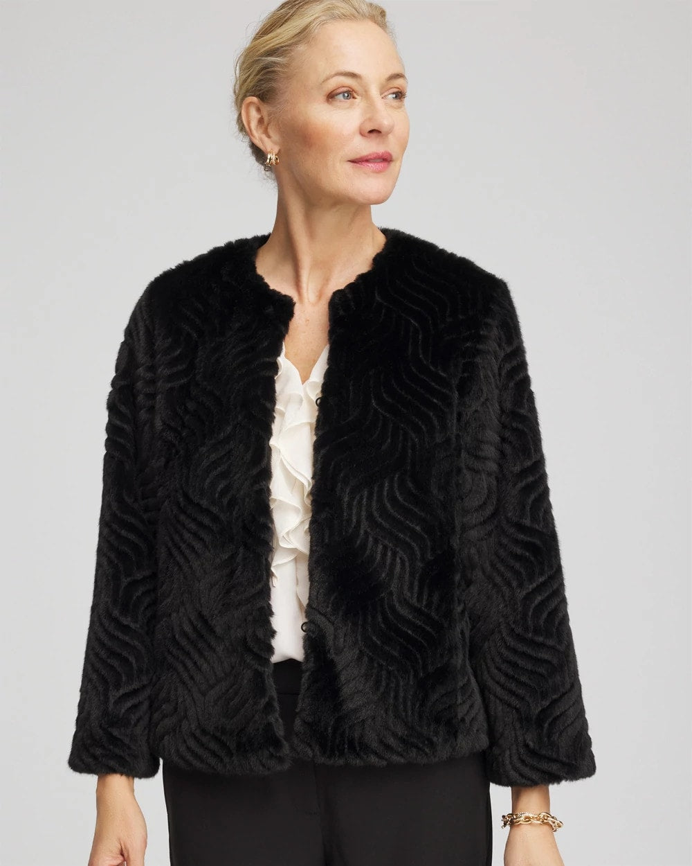 Chico's Women | Pattern Fur Jacket BLACK