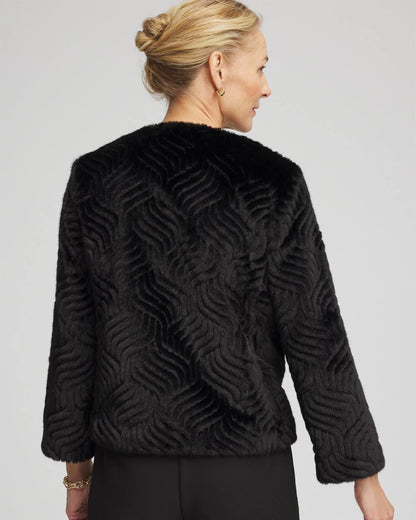 Chico's Women | Pattern Fur Jacket BLACK