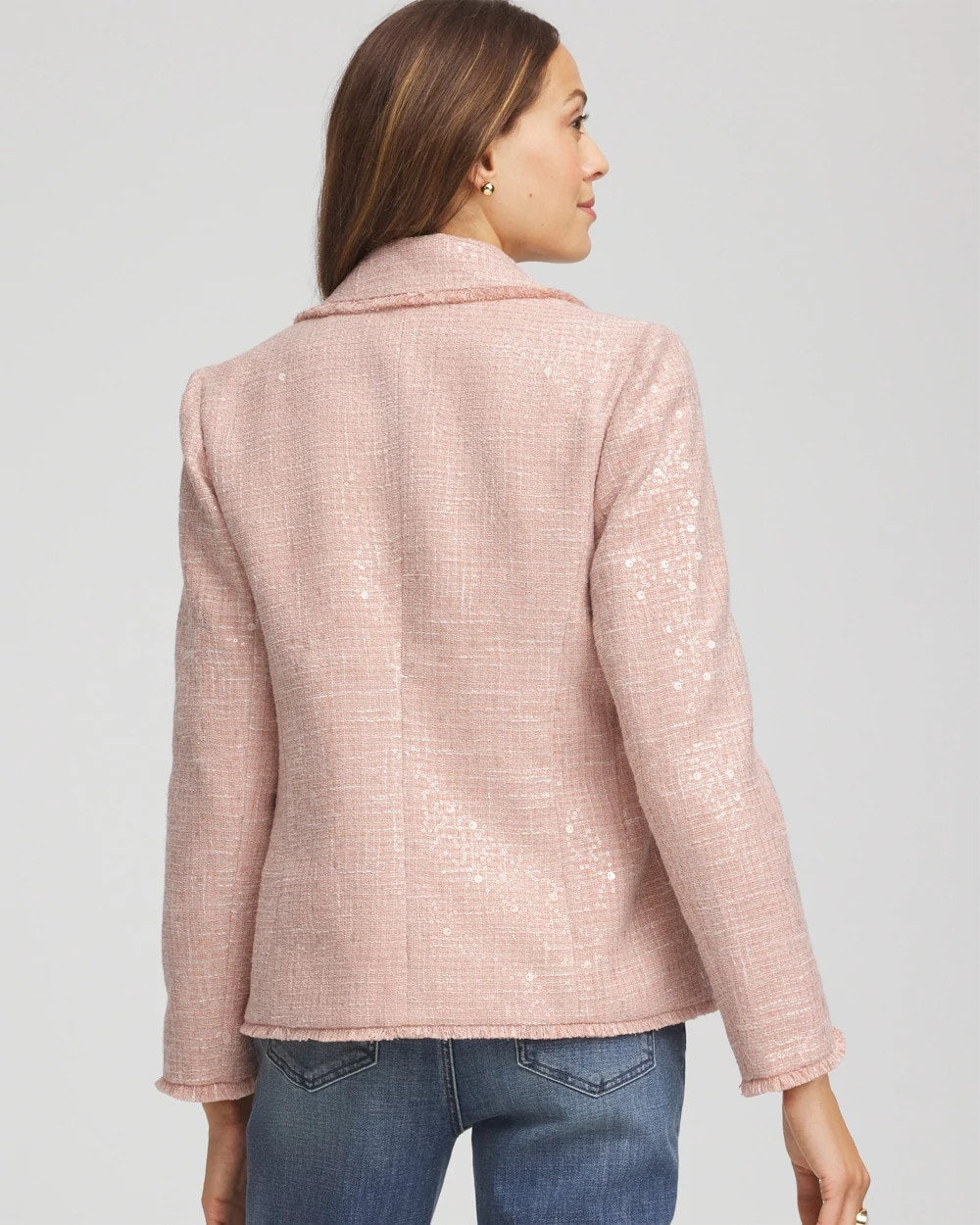 Chico's Women | Party Tweed Sequins Blazer PINK