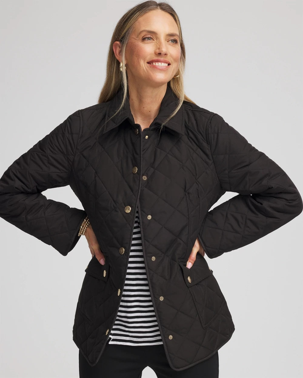Chico's Women | Quilted Barn Jacket BLACK