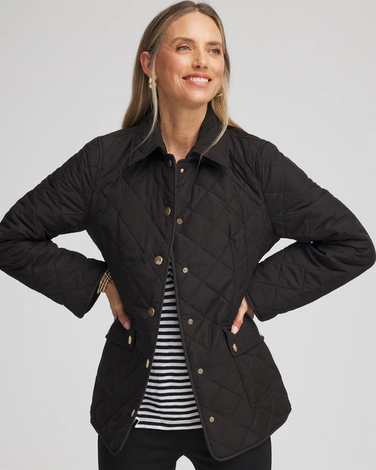 Chico's Women | Quilted Barn Jacket BLACK