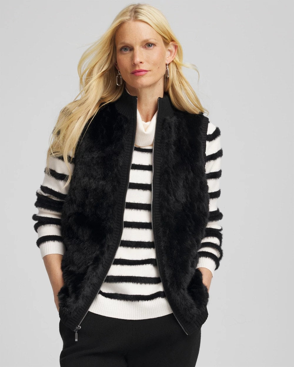 Chico's Women | Zenergy® Luxe Faux Fur Vest BLACK