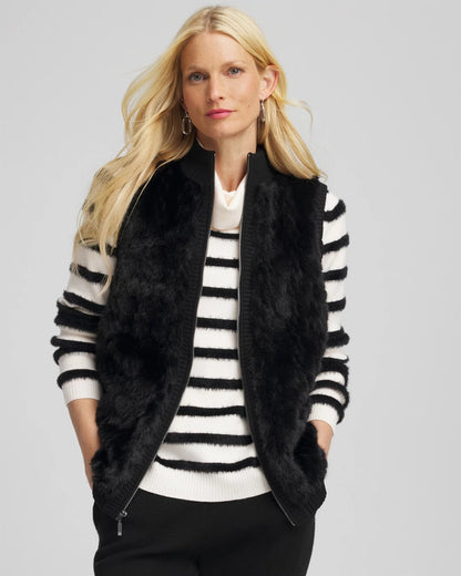 Chico's Women | Zenergy® Luxe Faux Fur Vest BLACK